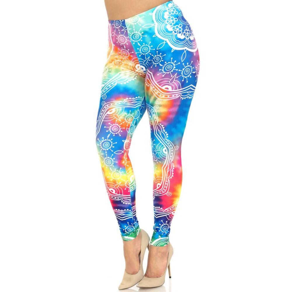 Creamy Soft California Tie Dye Extra Plus Size Leggings - 3X-5X - By USA Fashion